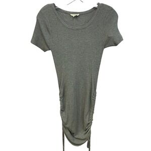 ee:some Ribbed Bodycon Dress Drawstring Ruched Casual‎ Gray Dress Size S